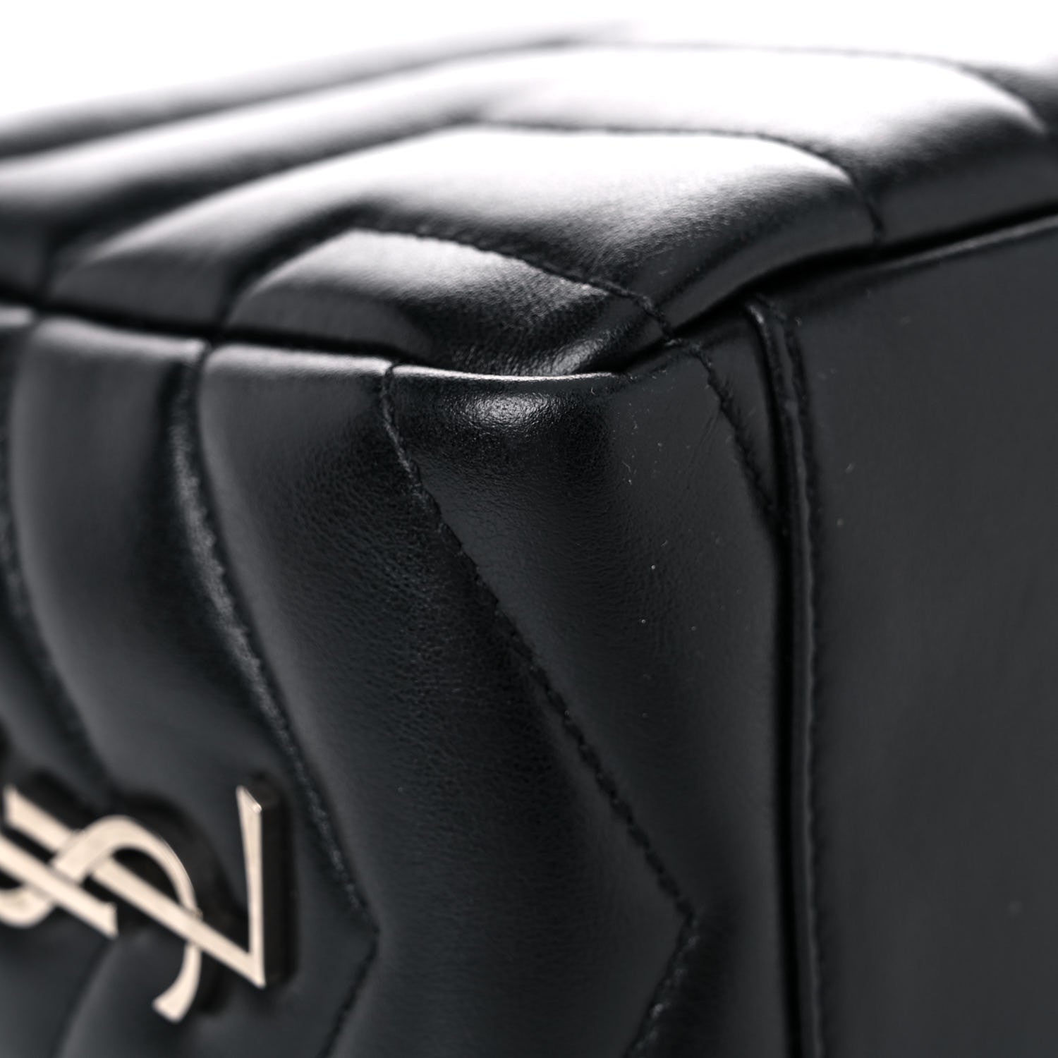 Saint Laurent Calfskin Y Quilted Monogram Small Loulou Bowling Bag Black 7 of 14