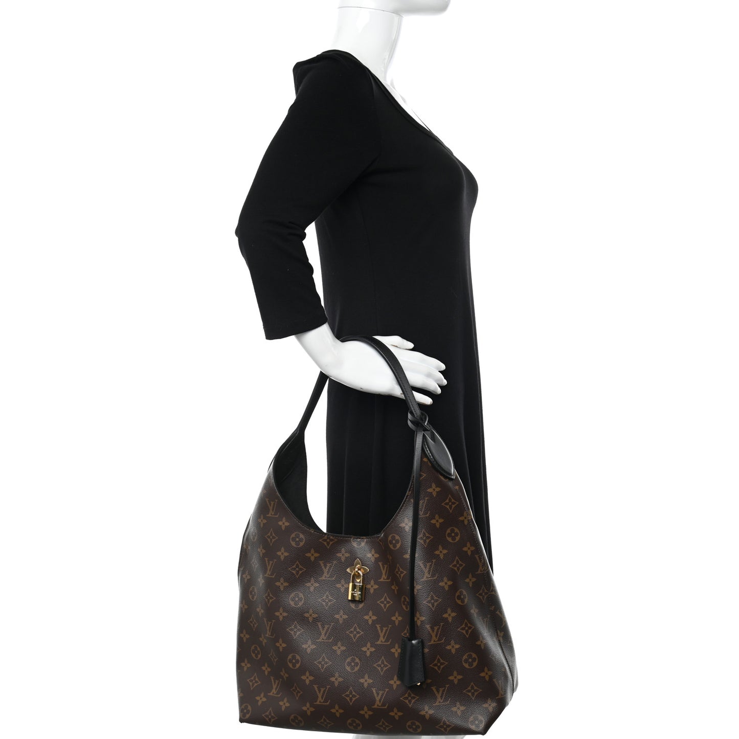 Monogram Flower Hobo Black