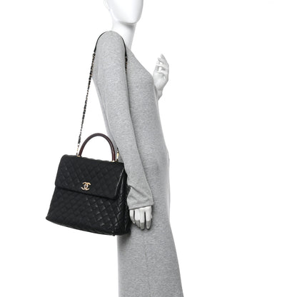 Chanel Caviar Lizard Quilted Large Coco Handle Flap Black 2 of 12