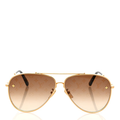 Louis Vuitton Metal The LV Pilot Sunglasses Z1620U Gradient Brown Monogram 2 of 9