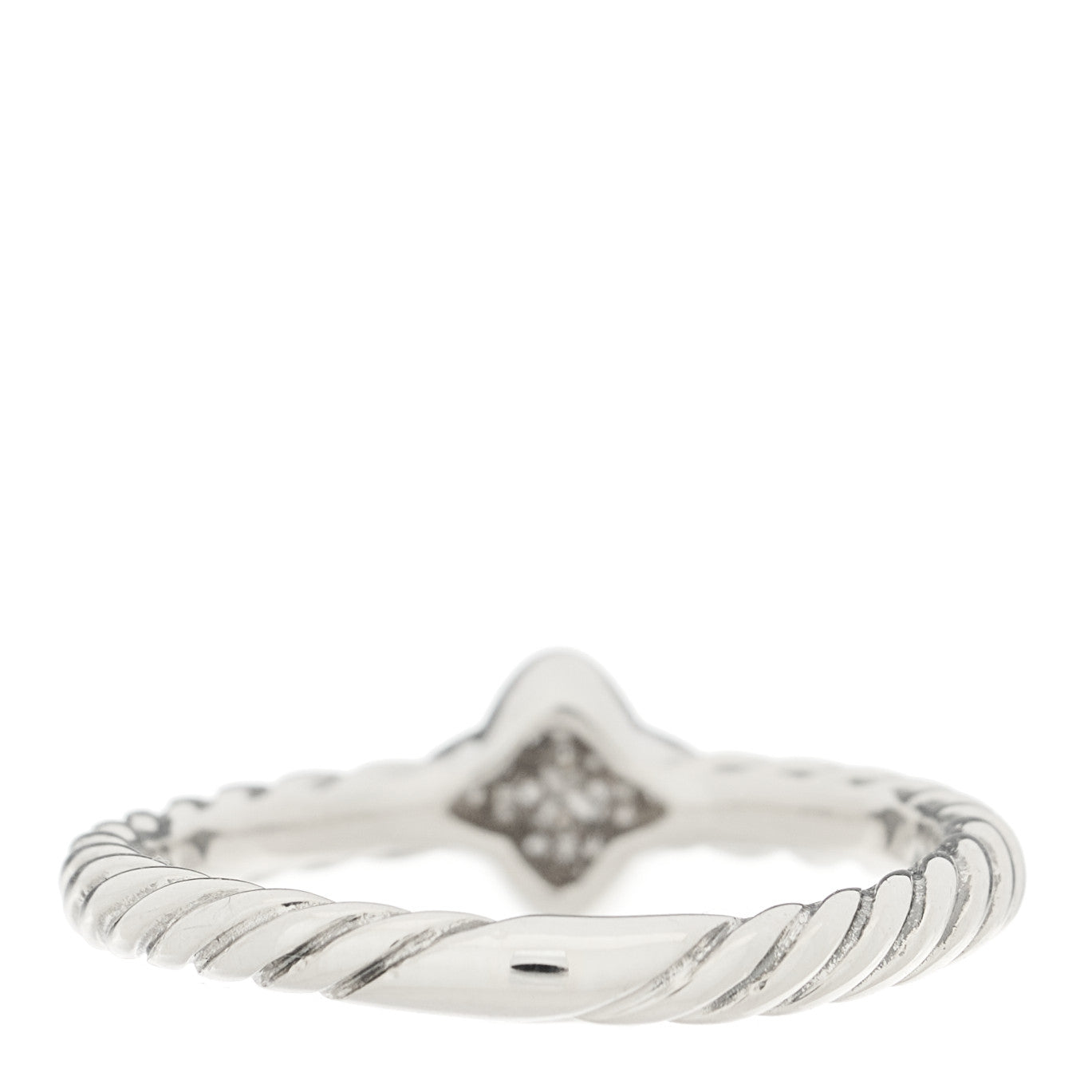 Sterling Silver Diamond Quatrefoil Ring 52 6