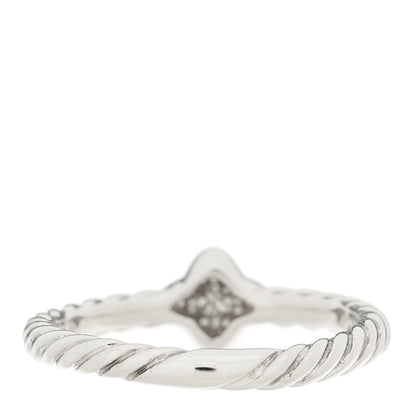 David Yurman Sterling Silver Diamond Quatrefoil Ring 52 6 3 of 4