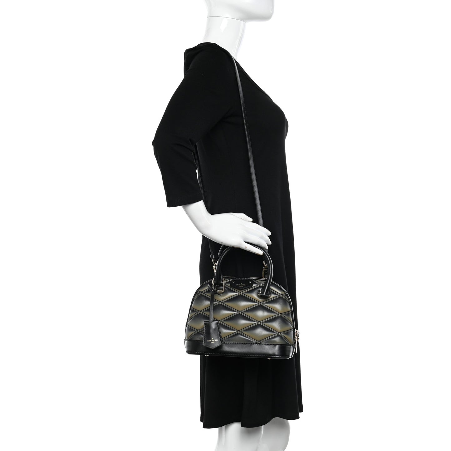 Lambskin Malletage Alma BB Black Beige