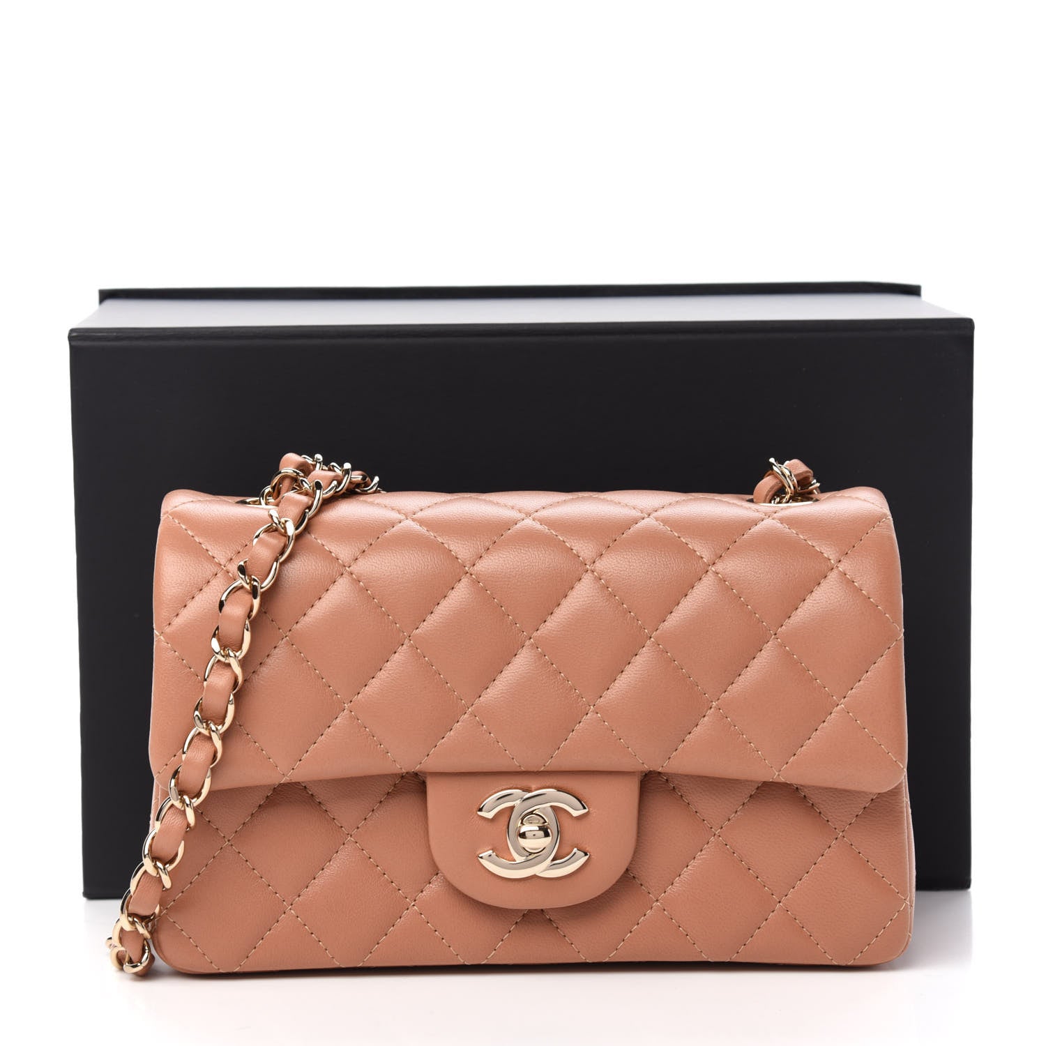 Chanel Lambskin Quilted Mini Rectangular Flap Brown 11 of 11