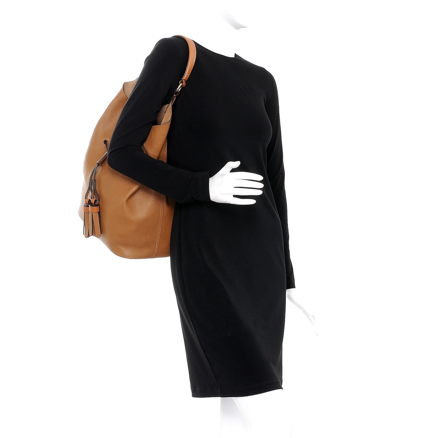 Grainy Calfskin Large Ashby Hobo Sand