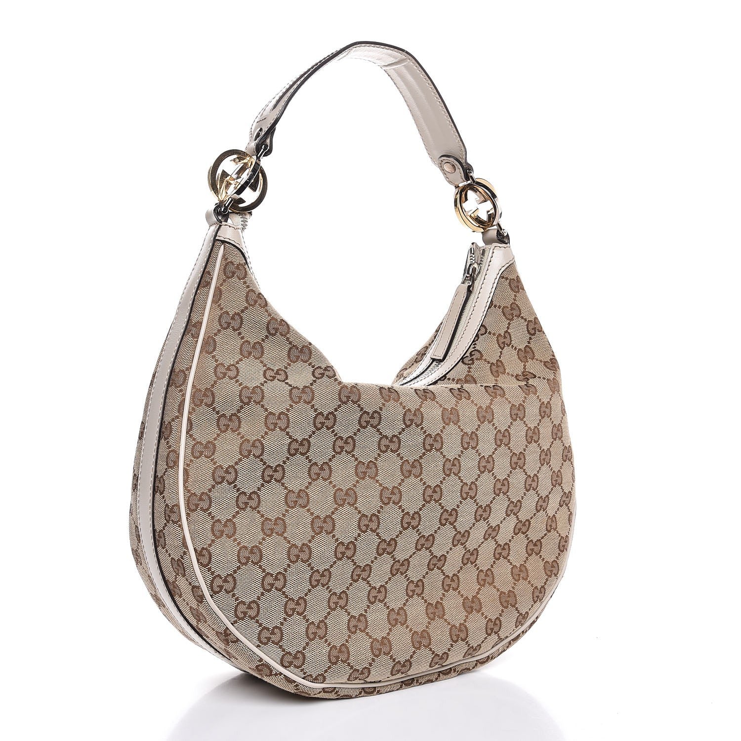 Gucci Monogram Medium GG Twins Hobo Ivory 2 of 15