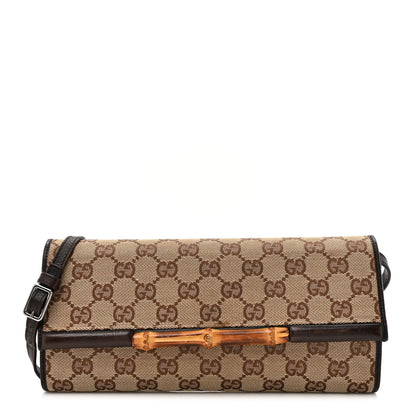 Gucci Monogram Bamboo Bar Clutch  Dark Brown 1 of 14