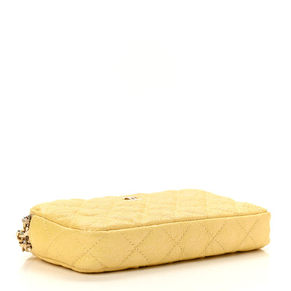 Chanel Iridescent Caviar Quilted Small Clutch With Chain Yellow 4 of 15
