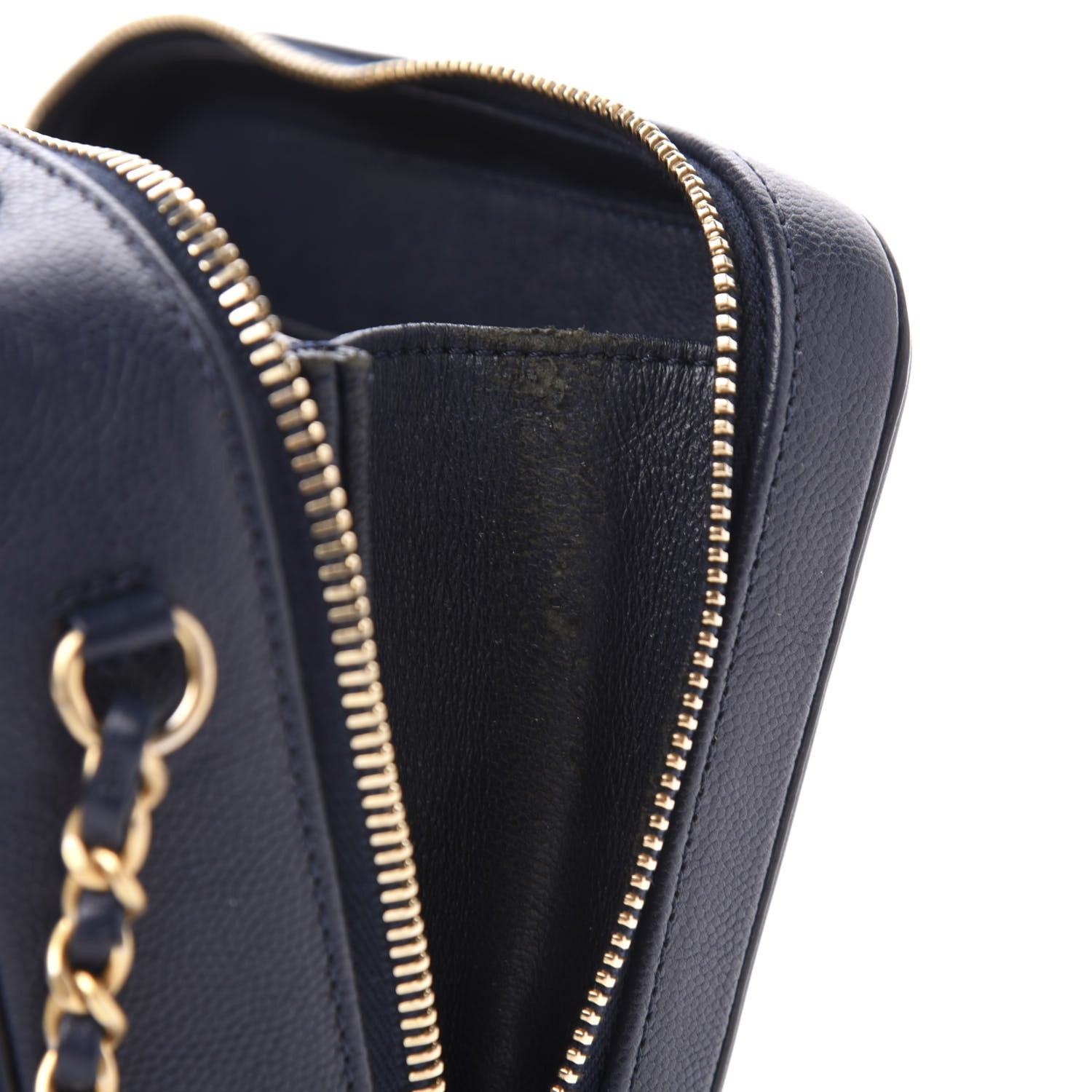 Chanel Caviar Quilted Small CC Filigree Vanity Case Navy 8 of 15