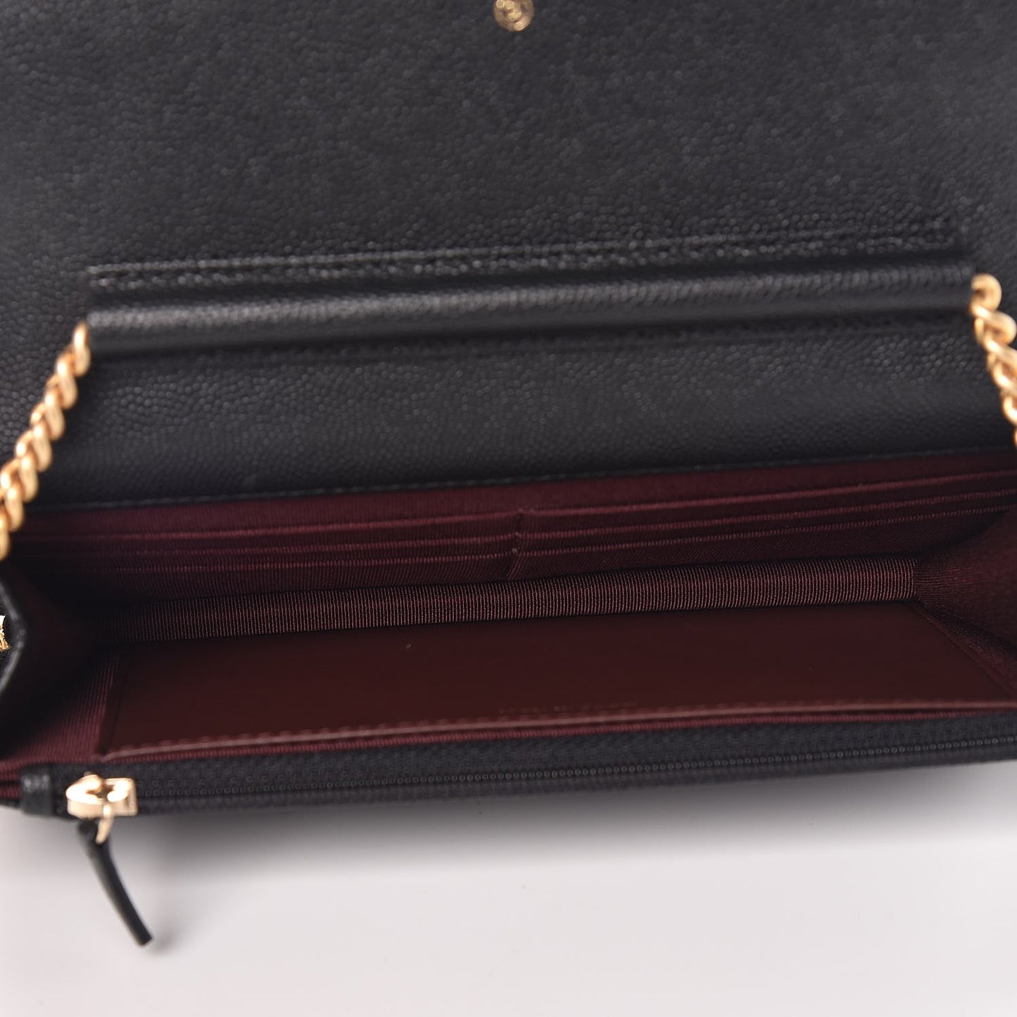 Caviar Suede Stitched Lady Coco Wallet On Chain WOC Black