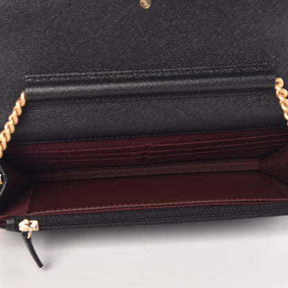 Chanel Caviar Suede Stitched Lady Coco Wallet On Chain WOC Black 5 of 10