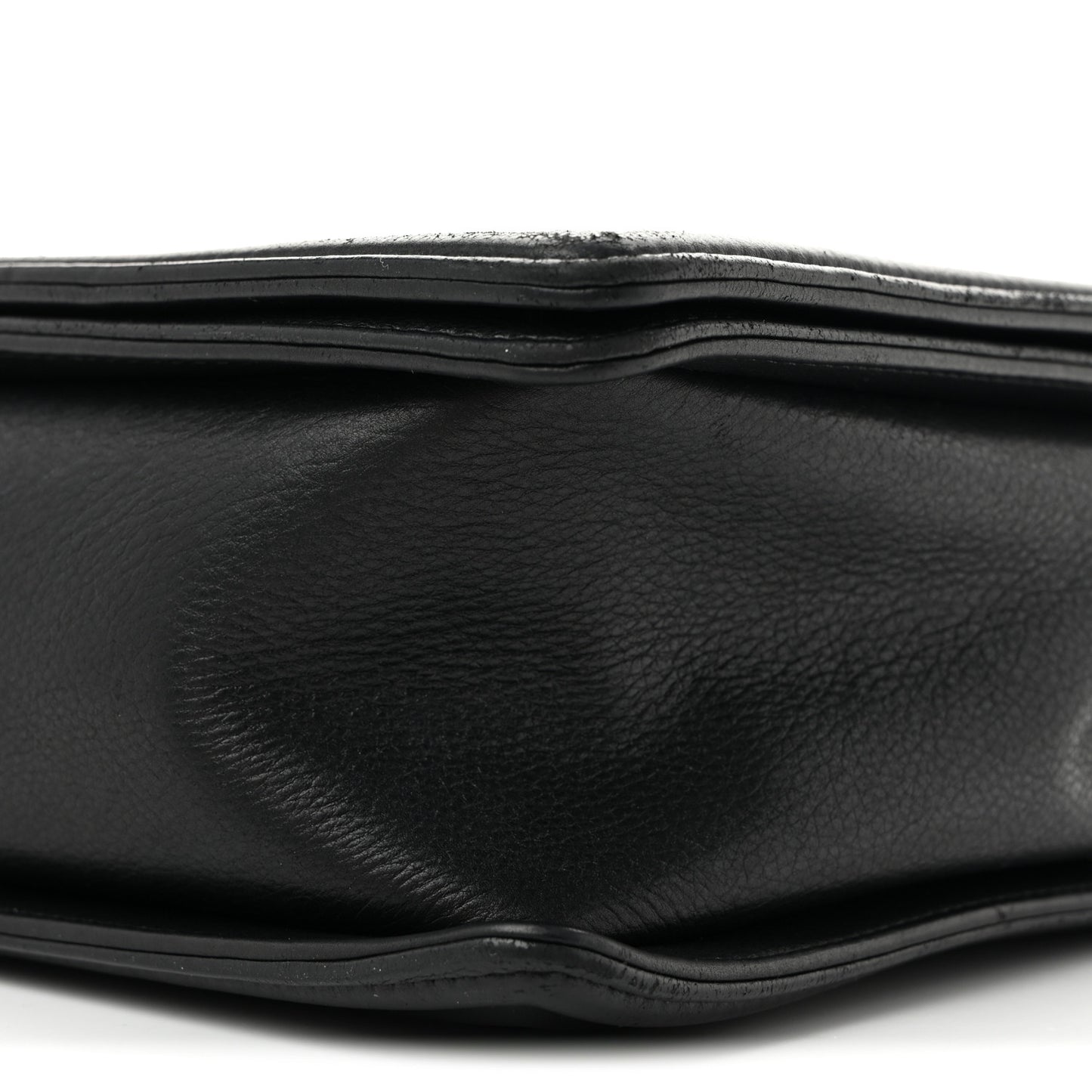 Calfskin Quilted Large Boy Flap Black