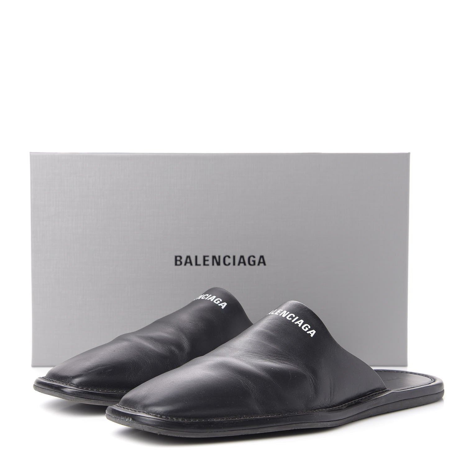 Balenciaga Smooth Calfskin Mens Cozy Slip-On Loafers 45 Black White 9 of 9