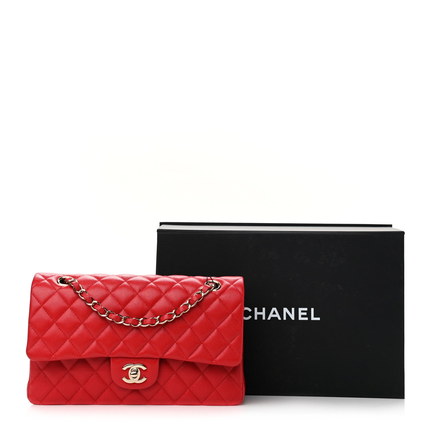 Chanel Caviar Quilted Medium Double Flap Red 12 of 12