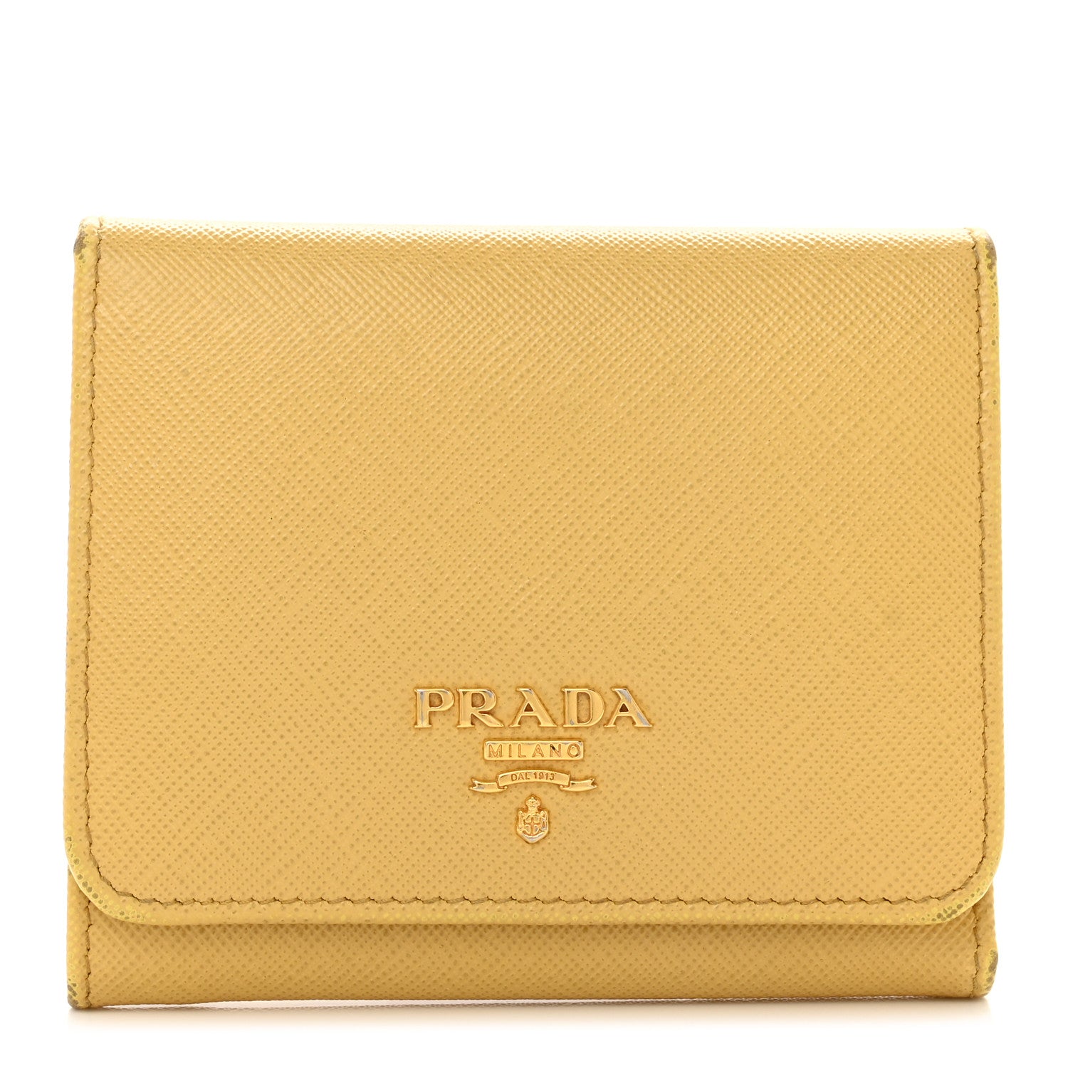 Prada Saffiano Compact Wallet Ginestra 1 of 8