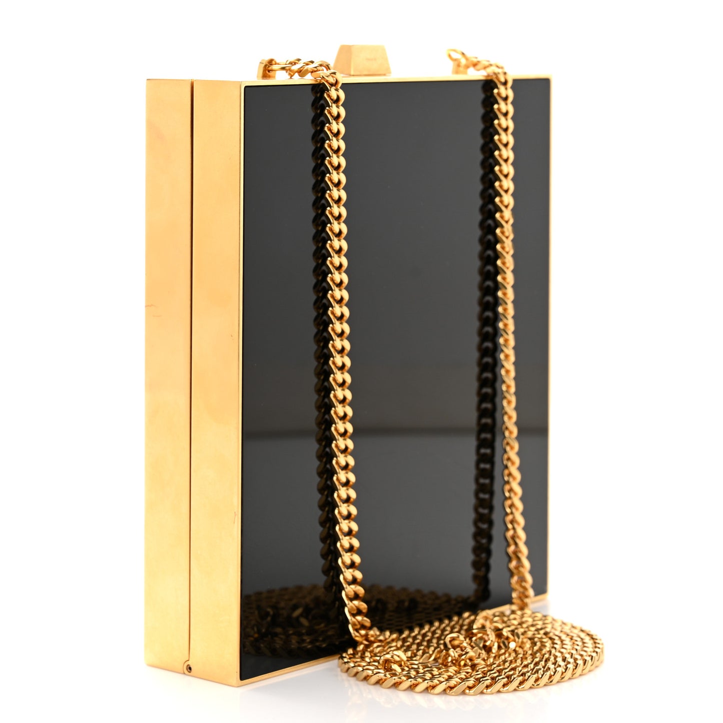 Plexiglass Monogram Minaudiere Tuxedo Box Clutch Black