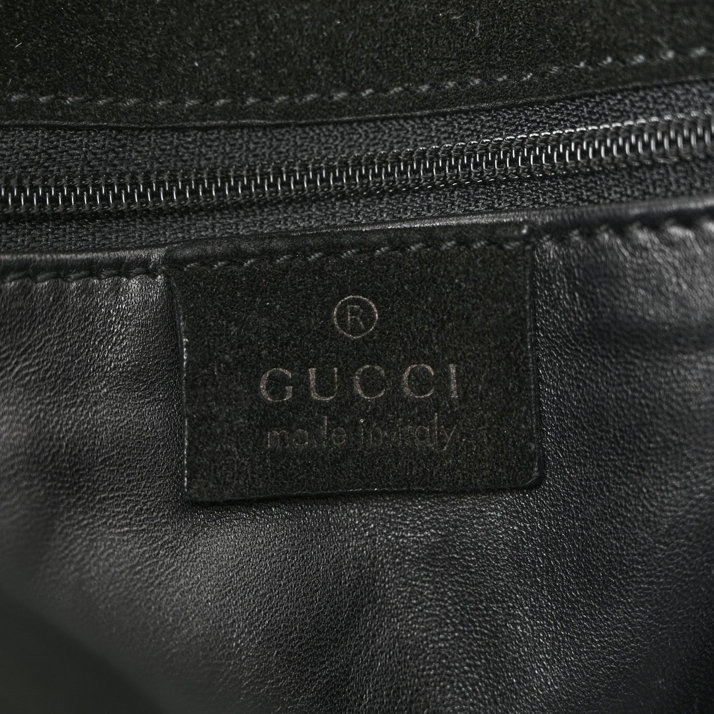 Suede Logo Shoulder Bag Black