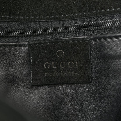 Gucci Suede Logo Shoulder Bag Black 6 of 15