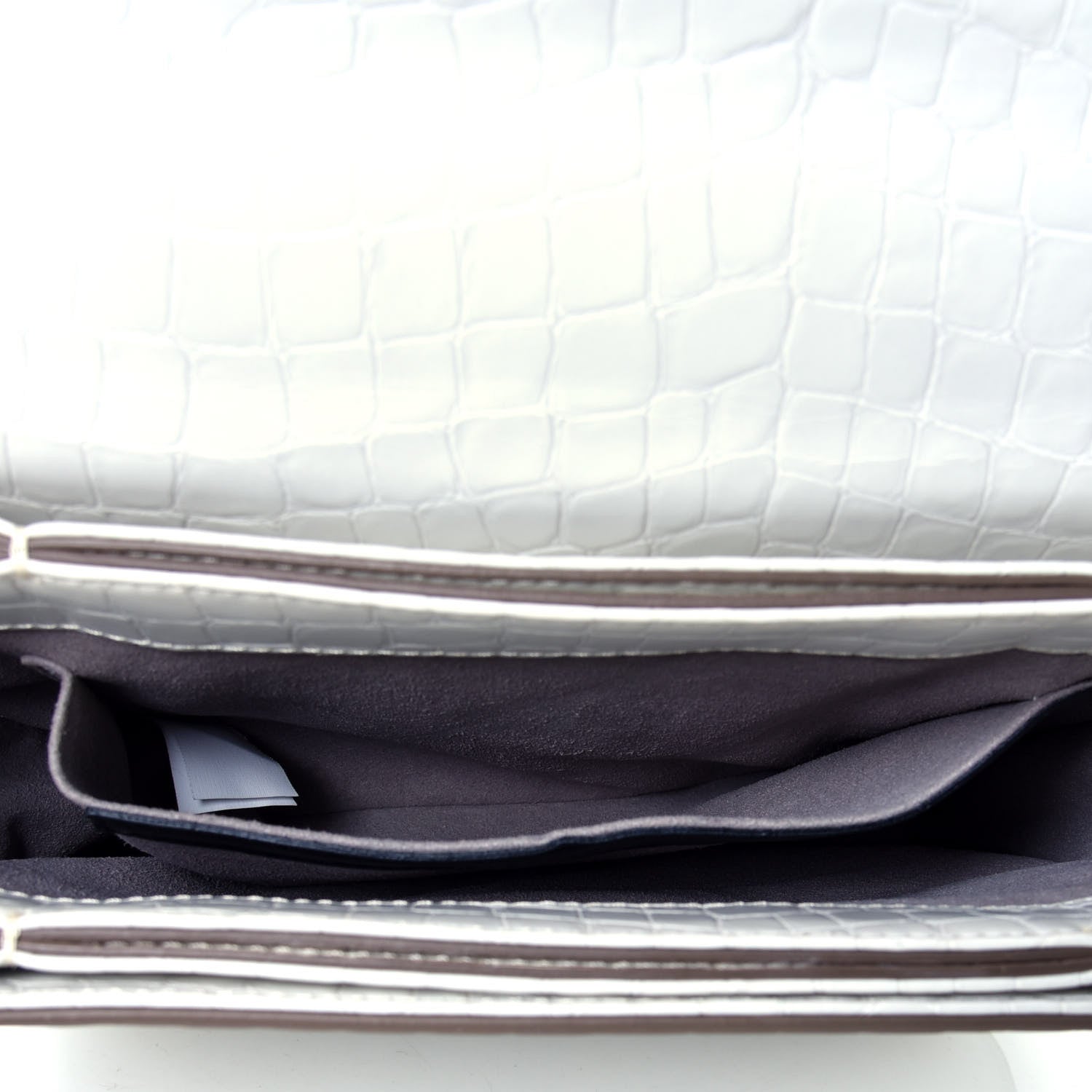 Stella McCartney Embossed Crocodile Effect Medium Falabella Box Shoulder Bag Ivory 4 of 4