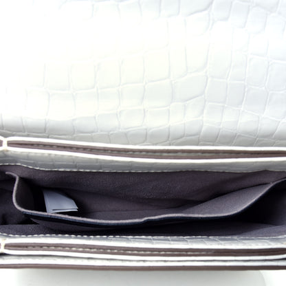 Stella McCartney Embossed Crocodile Effect Medium Falabella Box Shoulder Bag Ivory 4 of 4