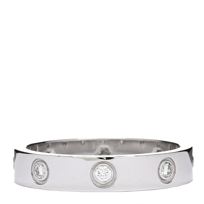Cartier 18K White Gold 8 Diamond 4mm LOVE Wedding Band Ring 54 6.75 3 of 5