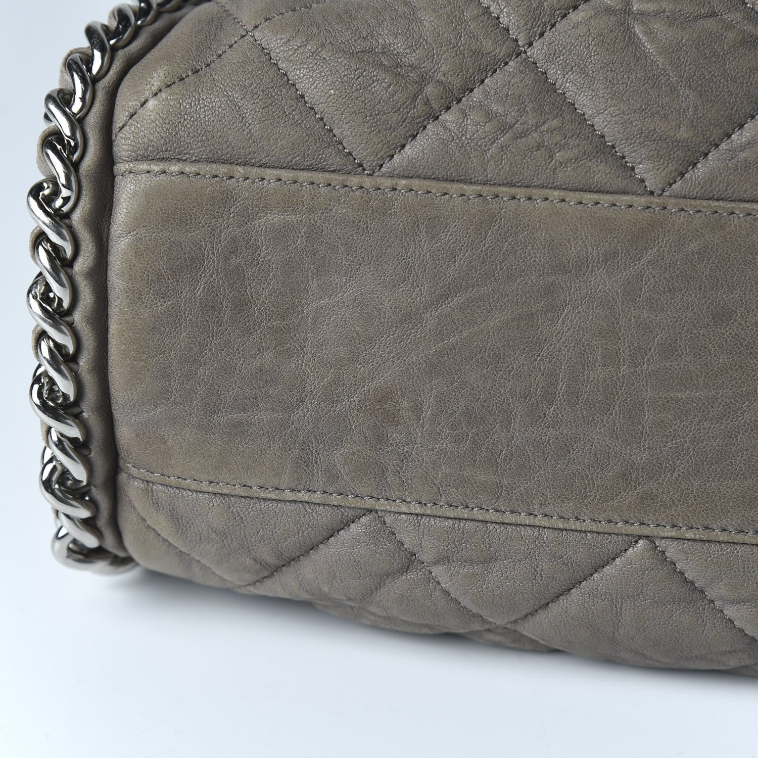 Chanel Washed Lambskin Chain Around Hobo Taupe 11 of 13