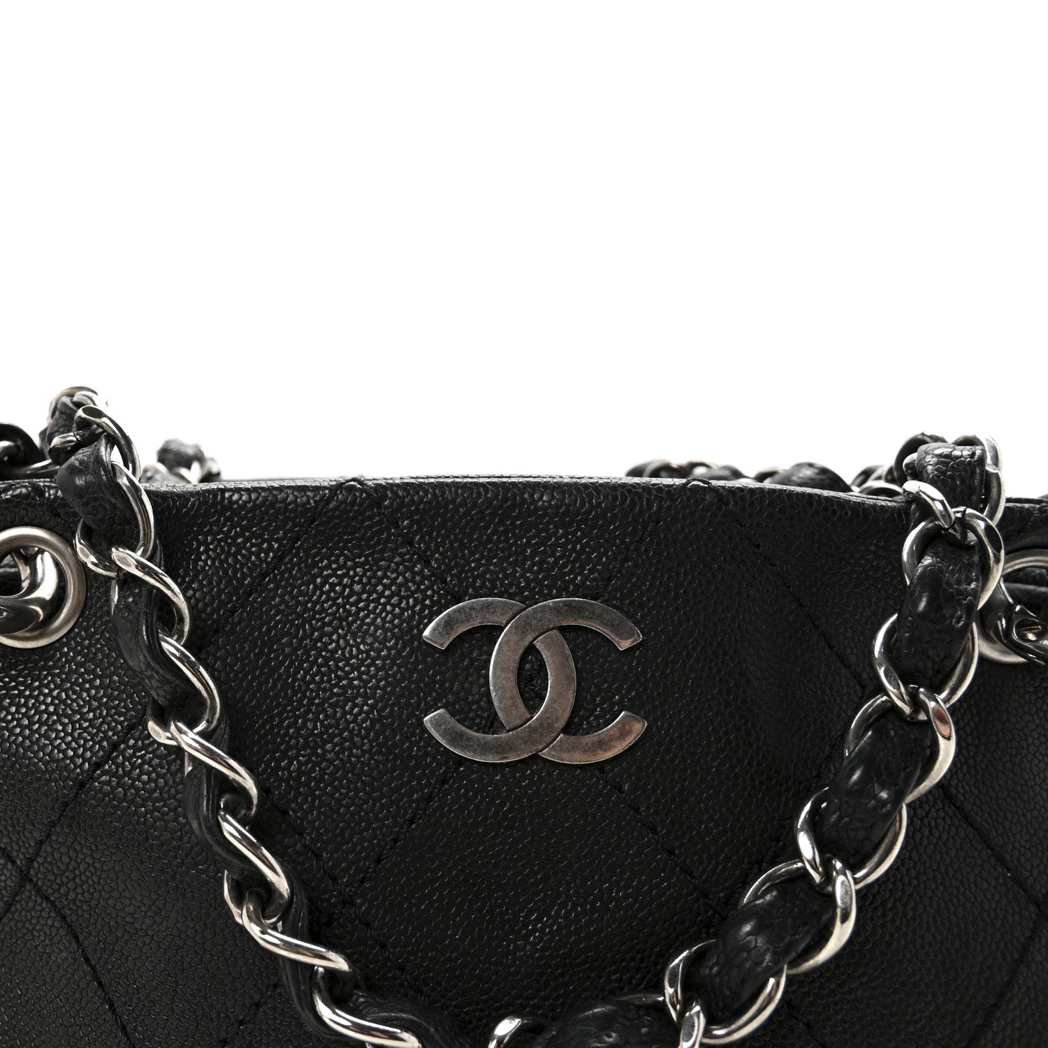 Chanel Distressed Caviar Outdoor Ligne Tote Black 8 of 10