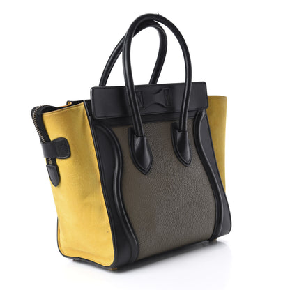 Celine Bullhide Calfskin Nubuck Micro Tri-Color Luggage Amber 3 of 13