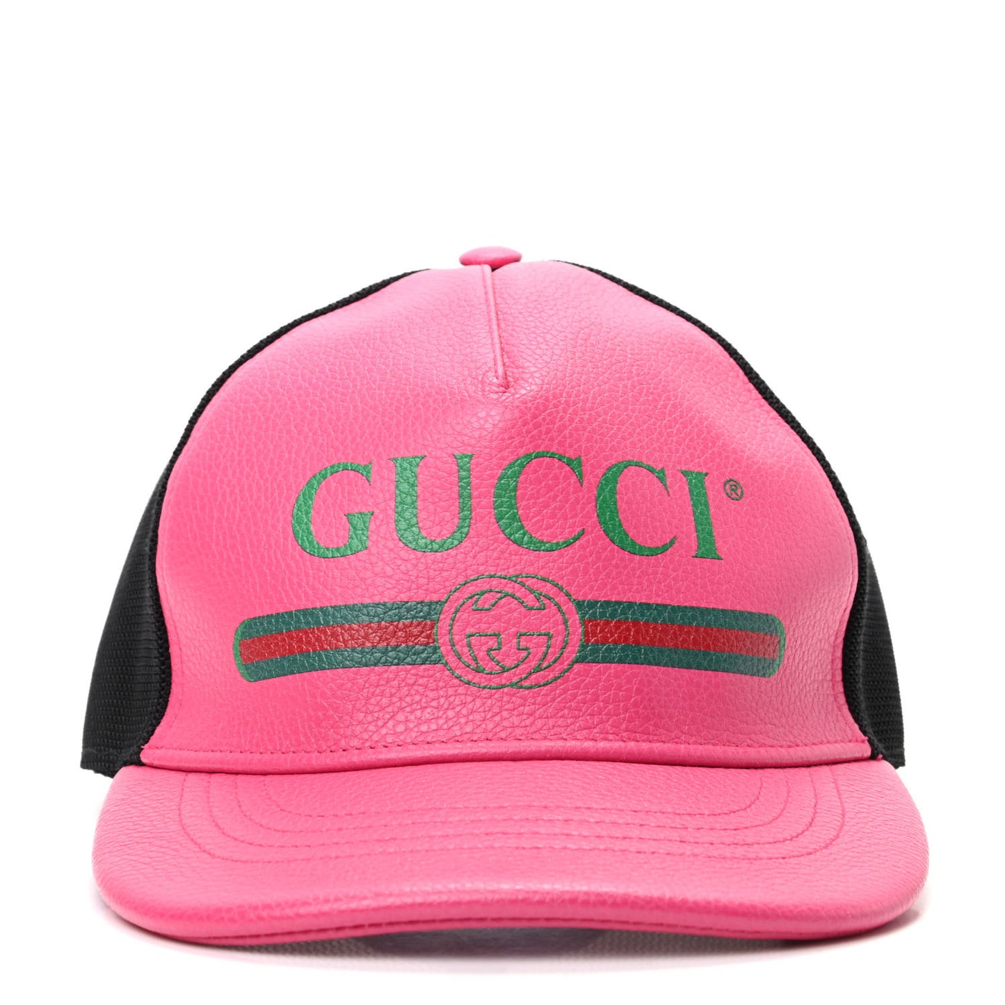 Cripto Calfskin Logo Baseball Hat M Fuxia Black