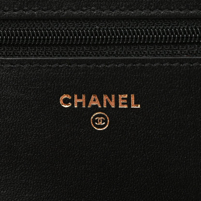 Chanel Lambskin Quilted Wallet On Chain WOC Black 5 of 12