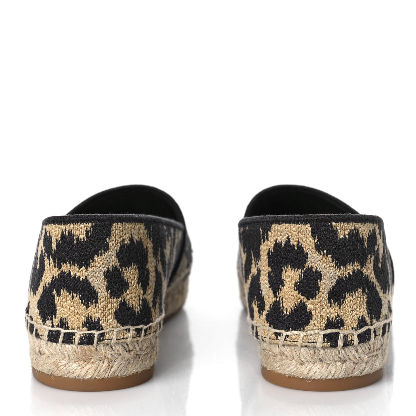 Cotton Embroidered Leopard Print Granville Espadrille 36.5 Natural