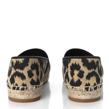 Christian Dior Cotton Embroidered Leopard Print Granville Espadrille 36.5 Natural 5 of 11