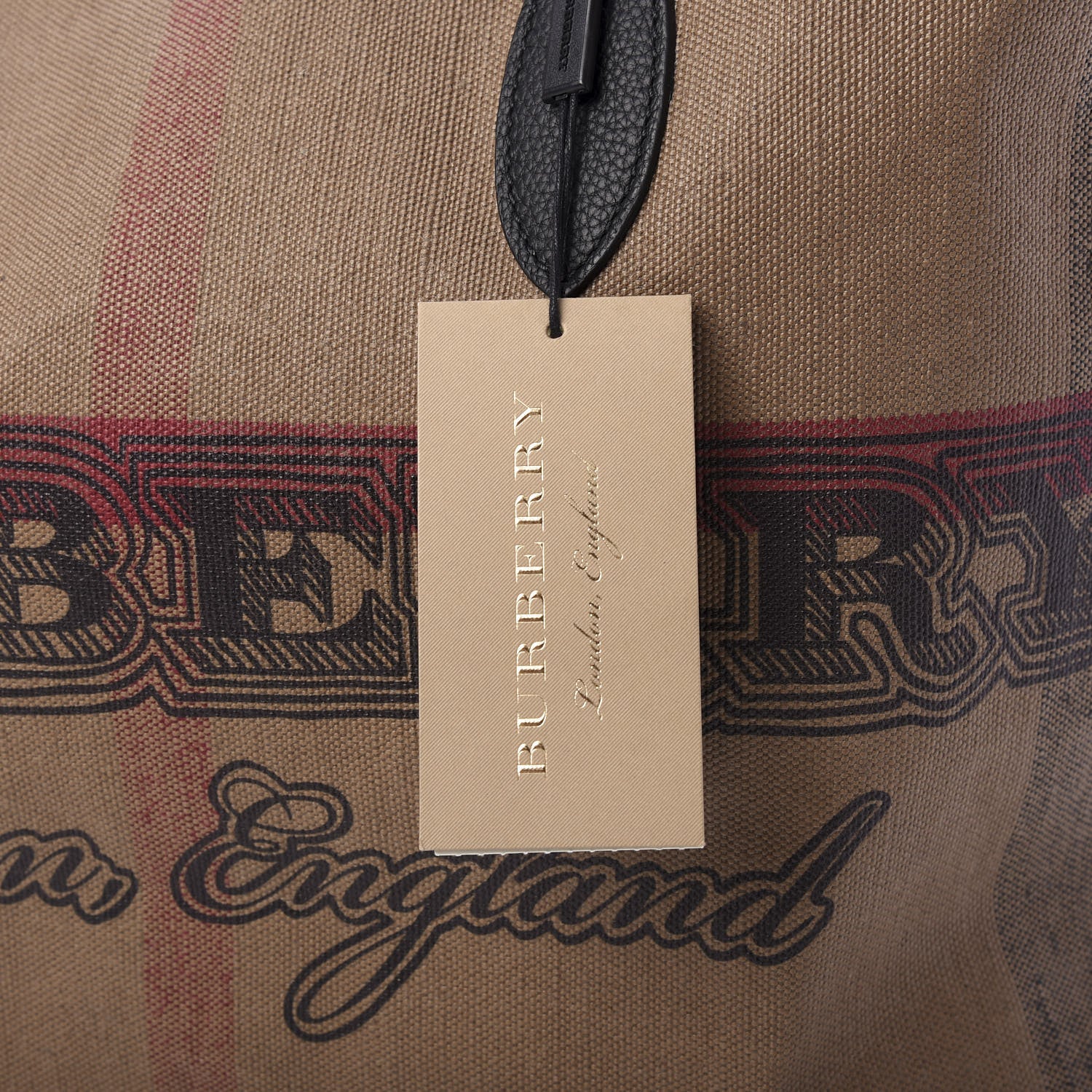Burberry Coated Canvas Mega Check Medium Doodle Tote Black 8 of 9