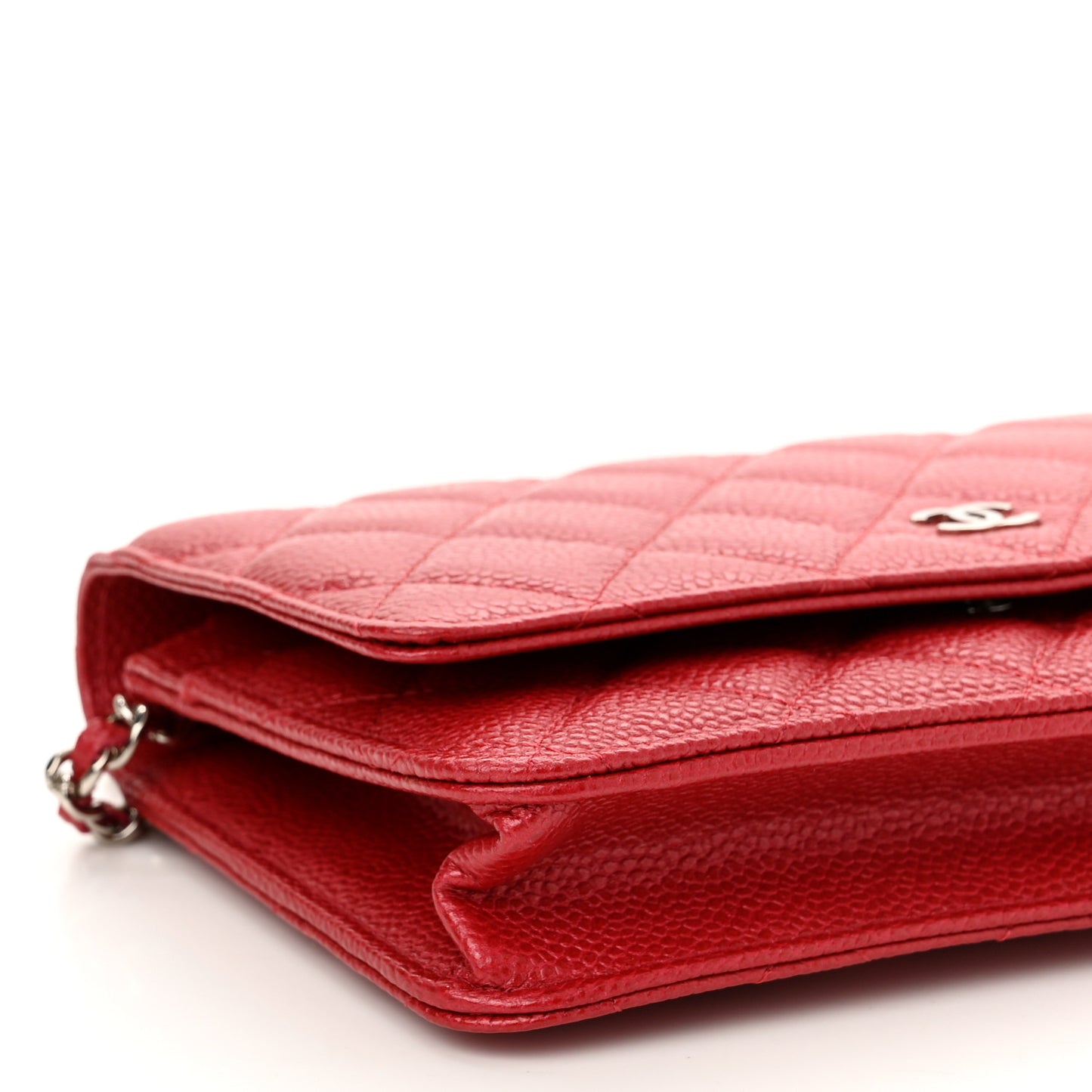 Caviar Quilted Wallet On Chain WOC Red