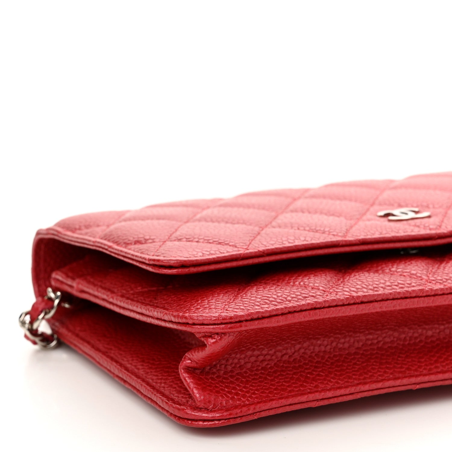Chanel Caviar Quilted Wallet On Chain WOC Red 10 of 12