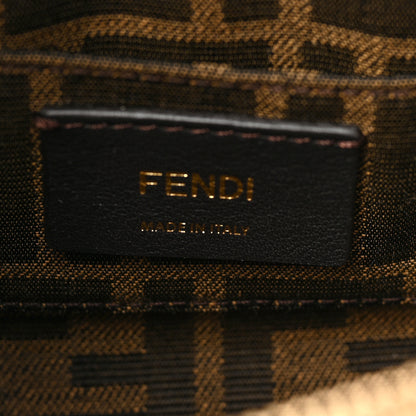 Fendi Paglia Chicco Riso Vitello King Plexiglass Logo Embroidered Mini By The Way Top Handle Boston Bag Alchemy Brandy 6 of 9