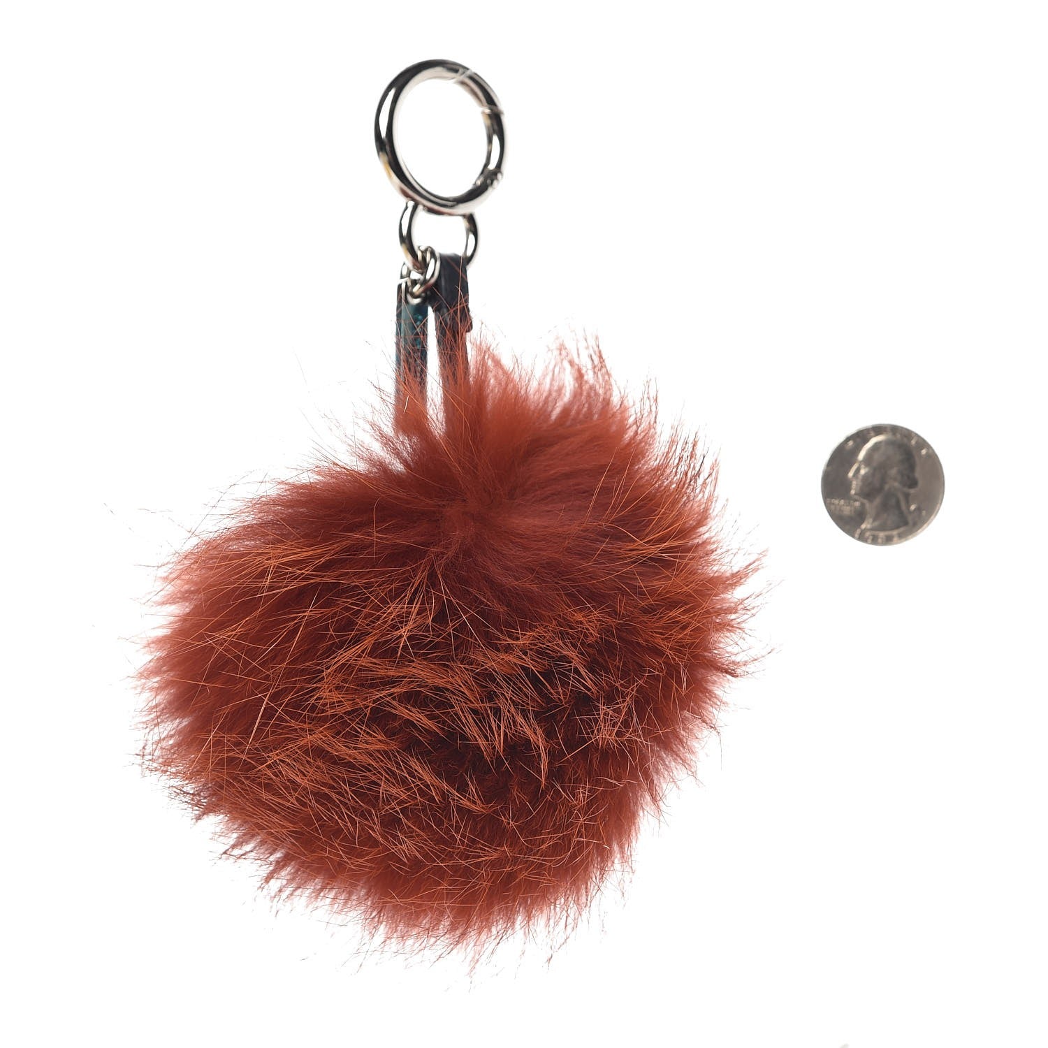 Fendi Fox Mink Rabbit Fur Vitello Dolce Blueminous Monster Bag Bug Charm Rust Turquoise 2 of 4