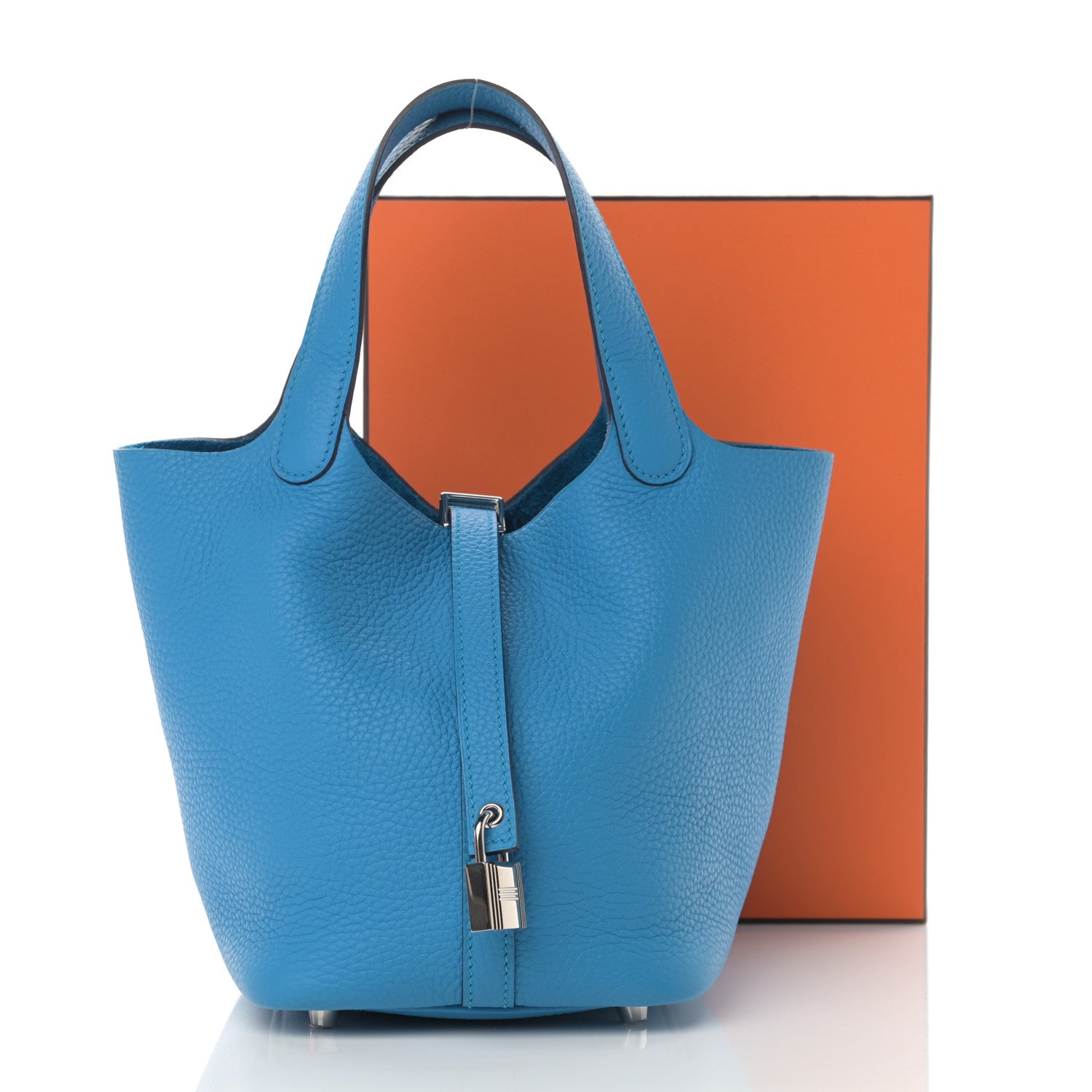 Hermes Taurillon Clemence Picotin Lock 18 PM Bleu Frida 10 of 10