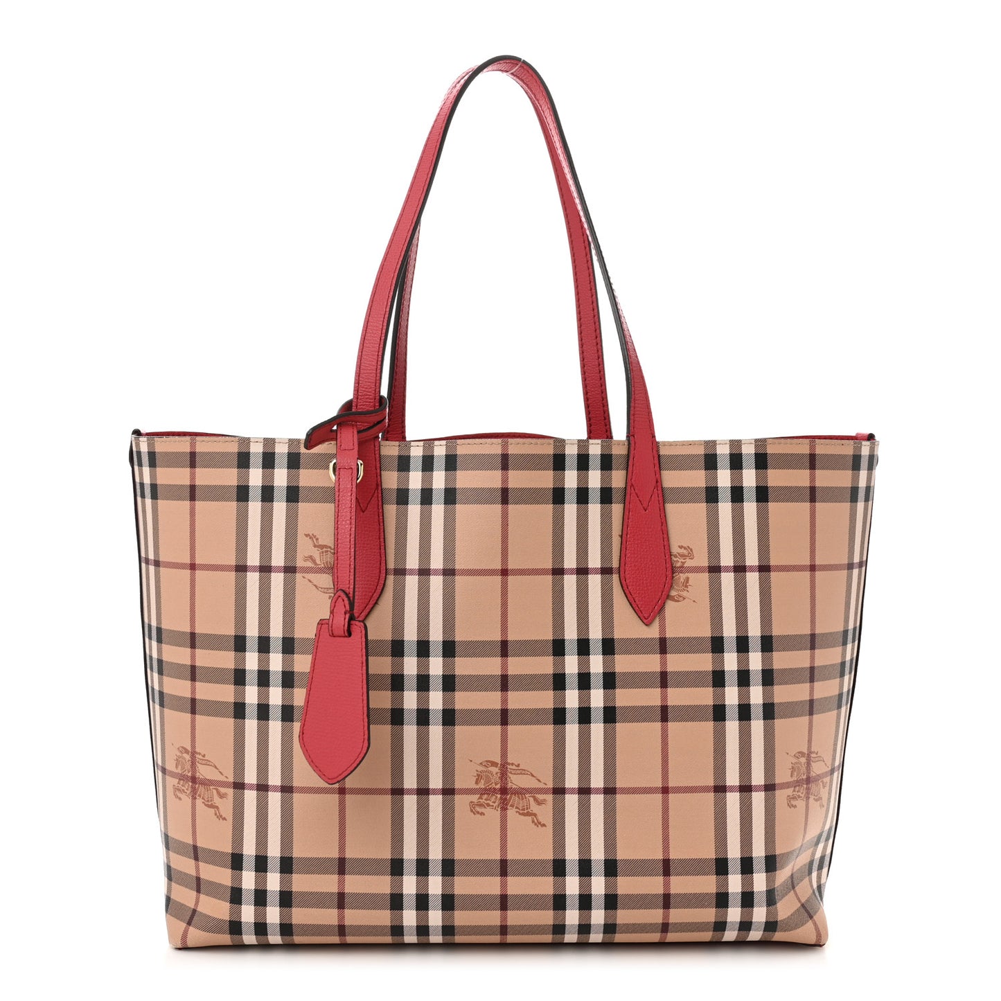 Haymarket Check Medium Reversible Tote Poppy Red