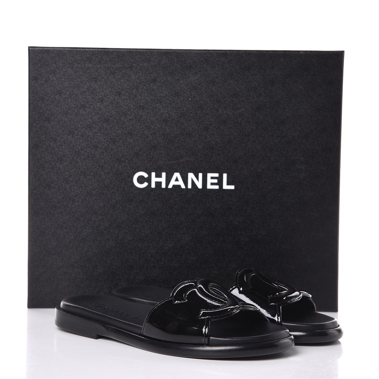 Chanel Patent Calfskin CC Slip On Mules 35 Black 9 of 9
