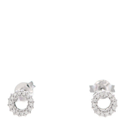Roberto Coin 18K White Gold Diamond Circle Stud Earrings 1 of 4