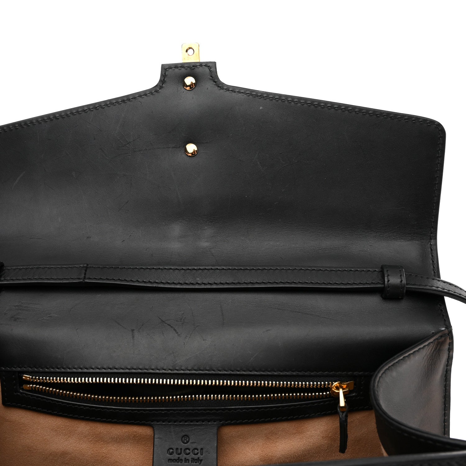 Gucci Calfskin Medium Sylvie Top Handle Bag Black 13 of 18