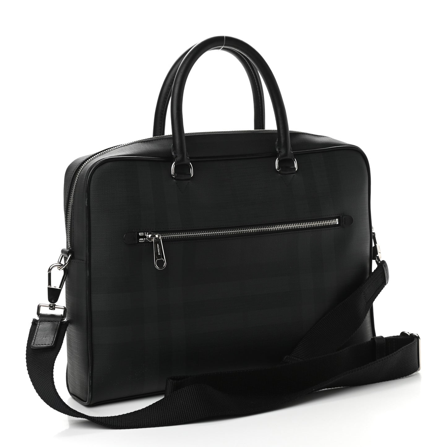 London Check Ainsworth Briefcase Dark Charcoal