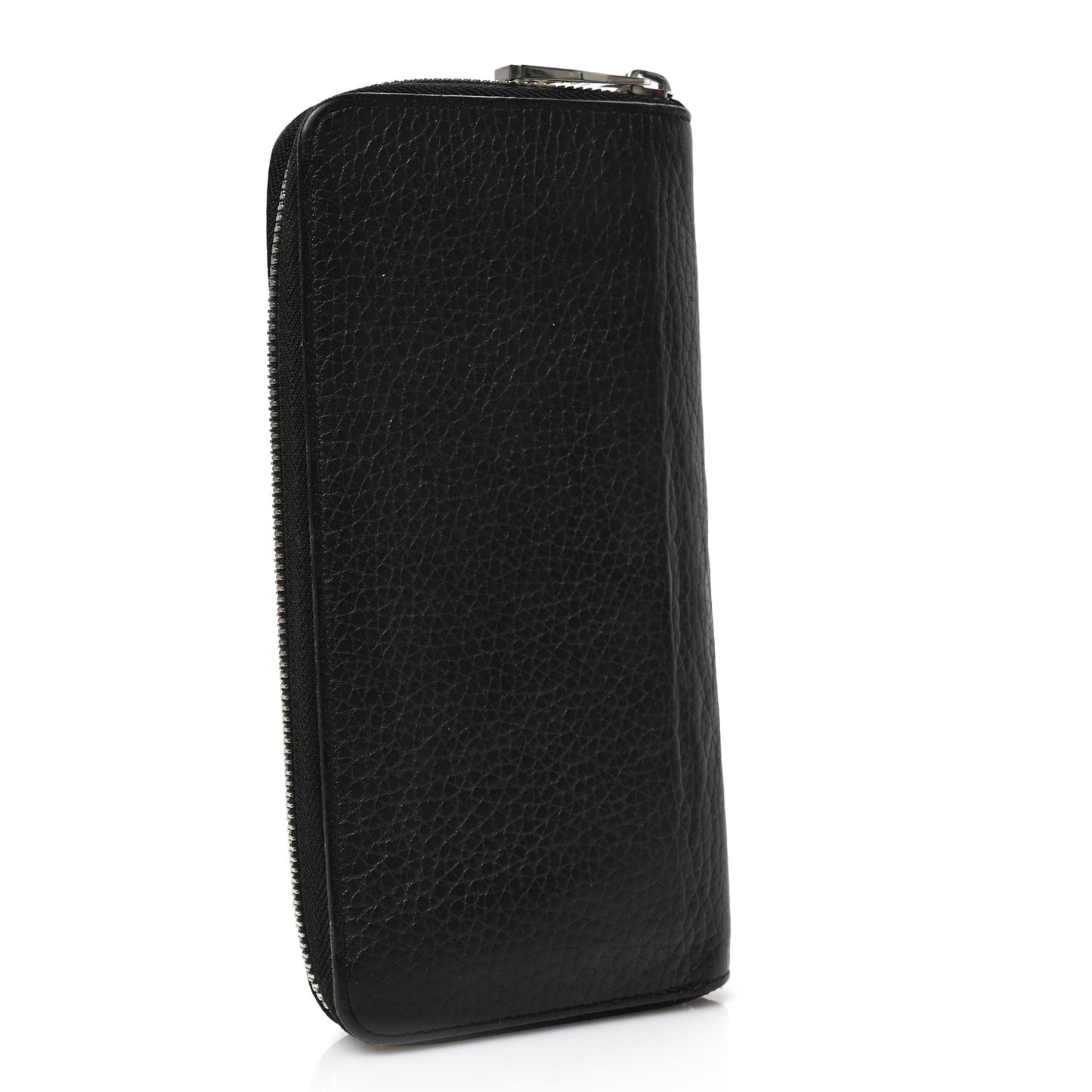 Taurillon Vertical Zippy Wallet Black