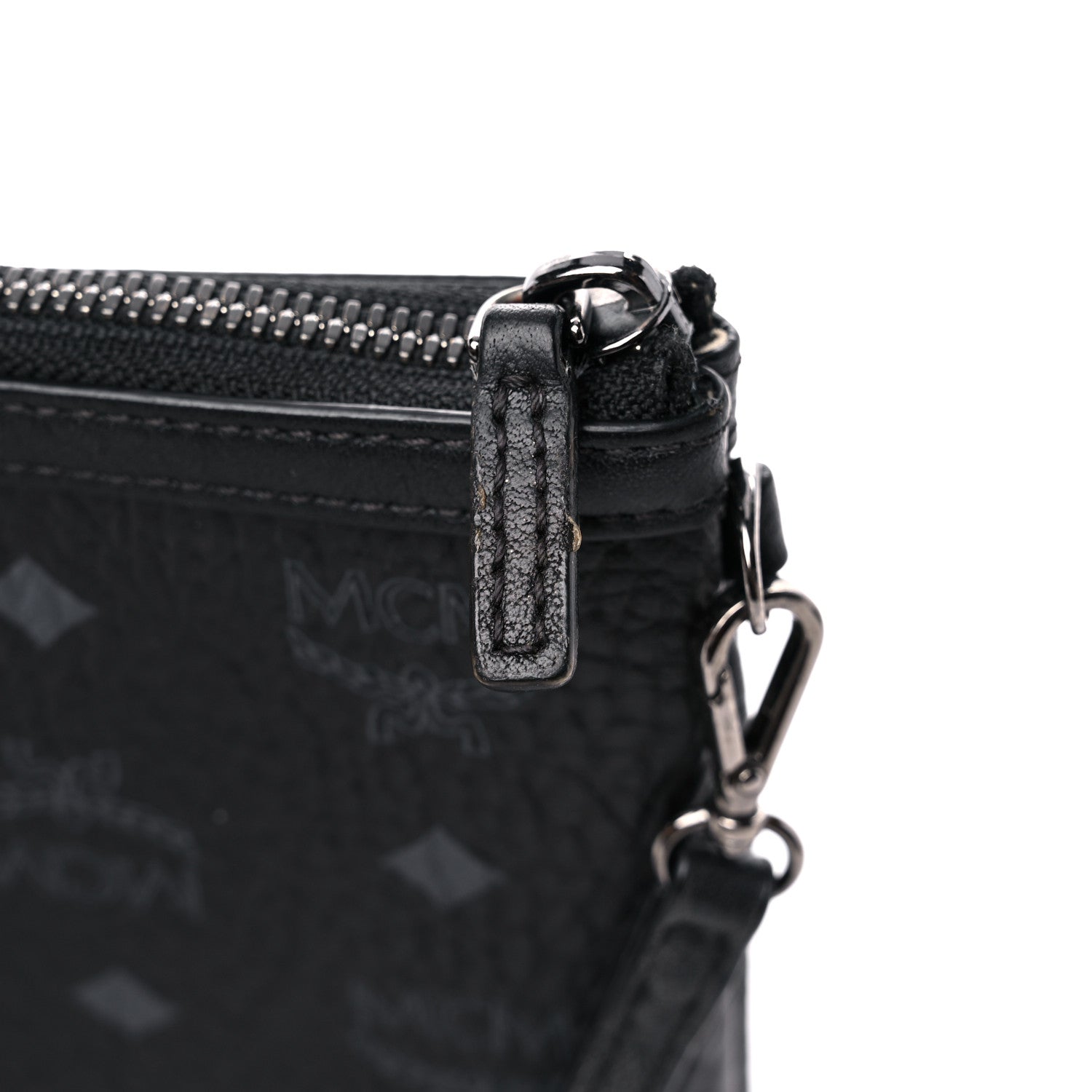 MCM Visetos Liz Shopper Tote Pouch Black 13 of 15
