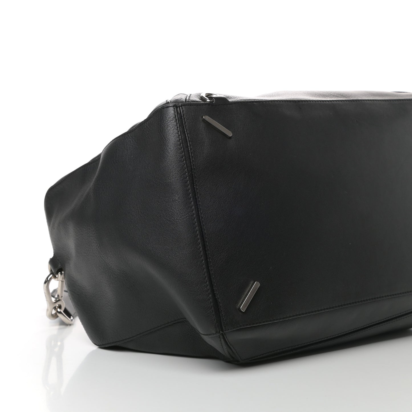 Calfskin Large Zipper Puzzle Bag Black