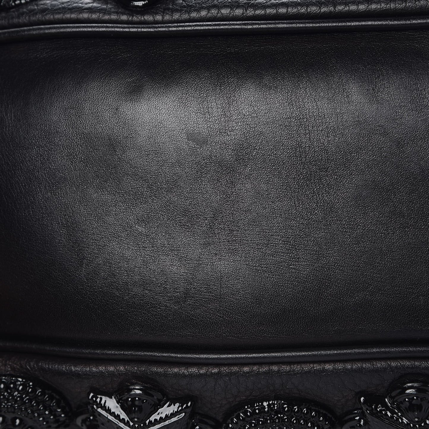 Calfskin Mason Warrior Studded Hobo Black
