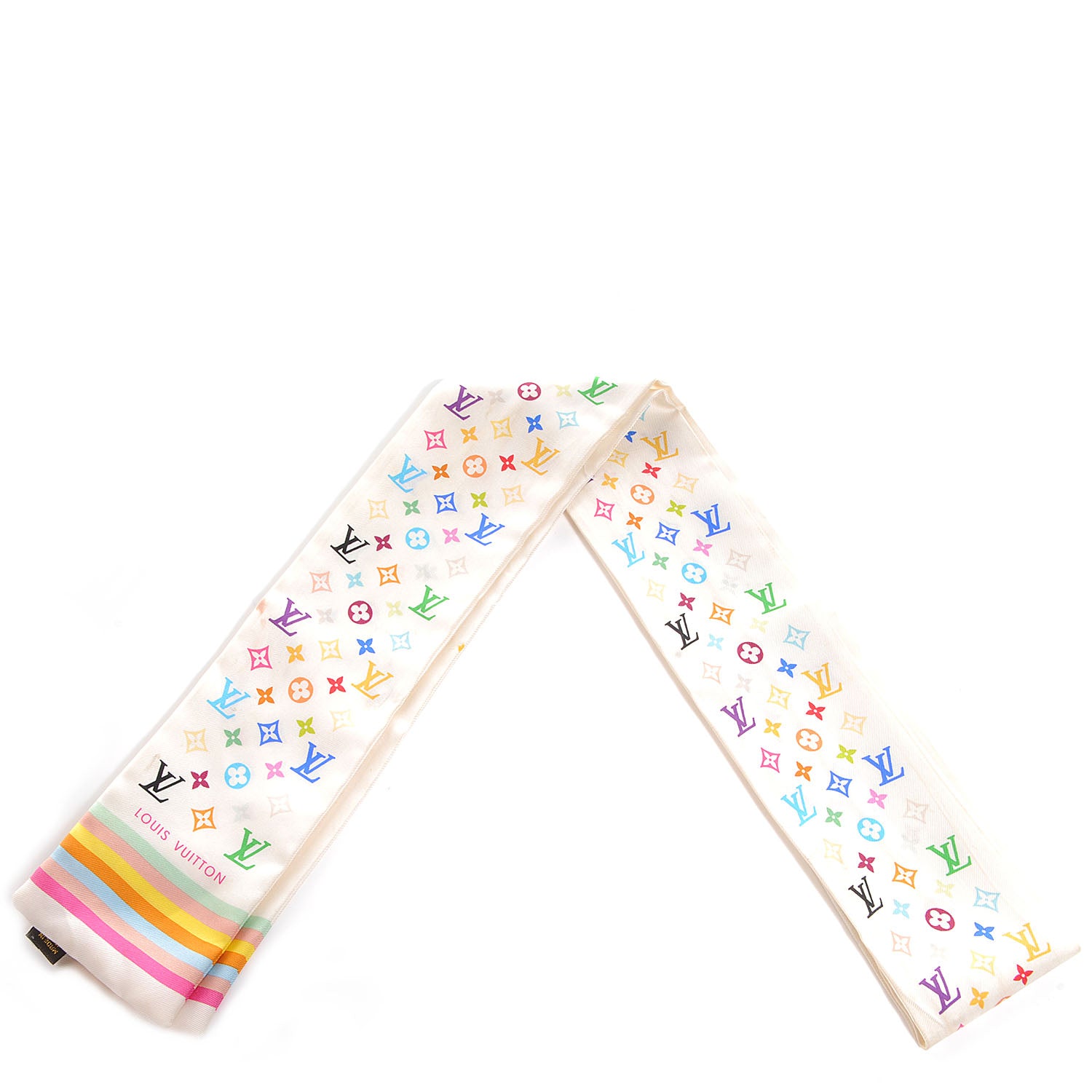 Louis Vuitton Silk Monogram Multicolor Bandeau White 1 of 5
