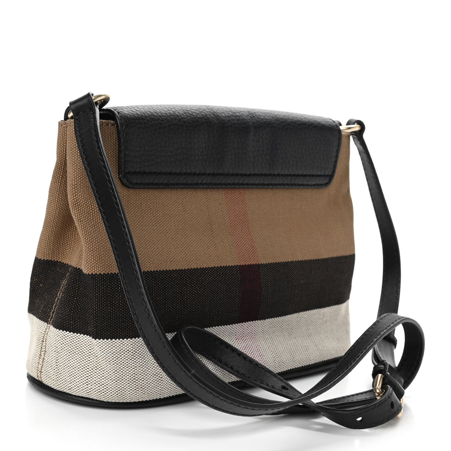 Mega Check Grainy Calfskin Small Gowan Messenger Bag Black