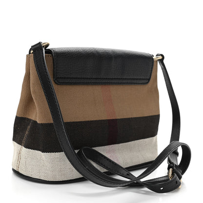 Burberry Mega Check Grainy Calfskin Small Gowan Messenger Bag Black 3 of 9
